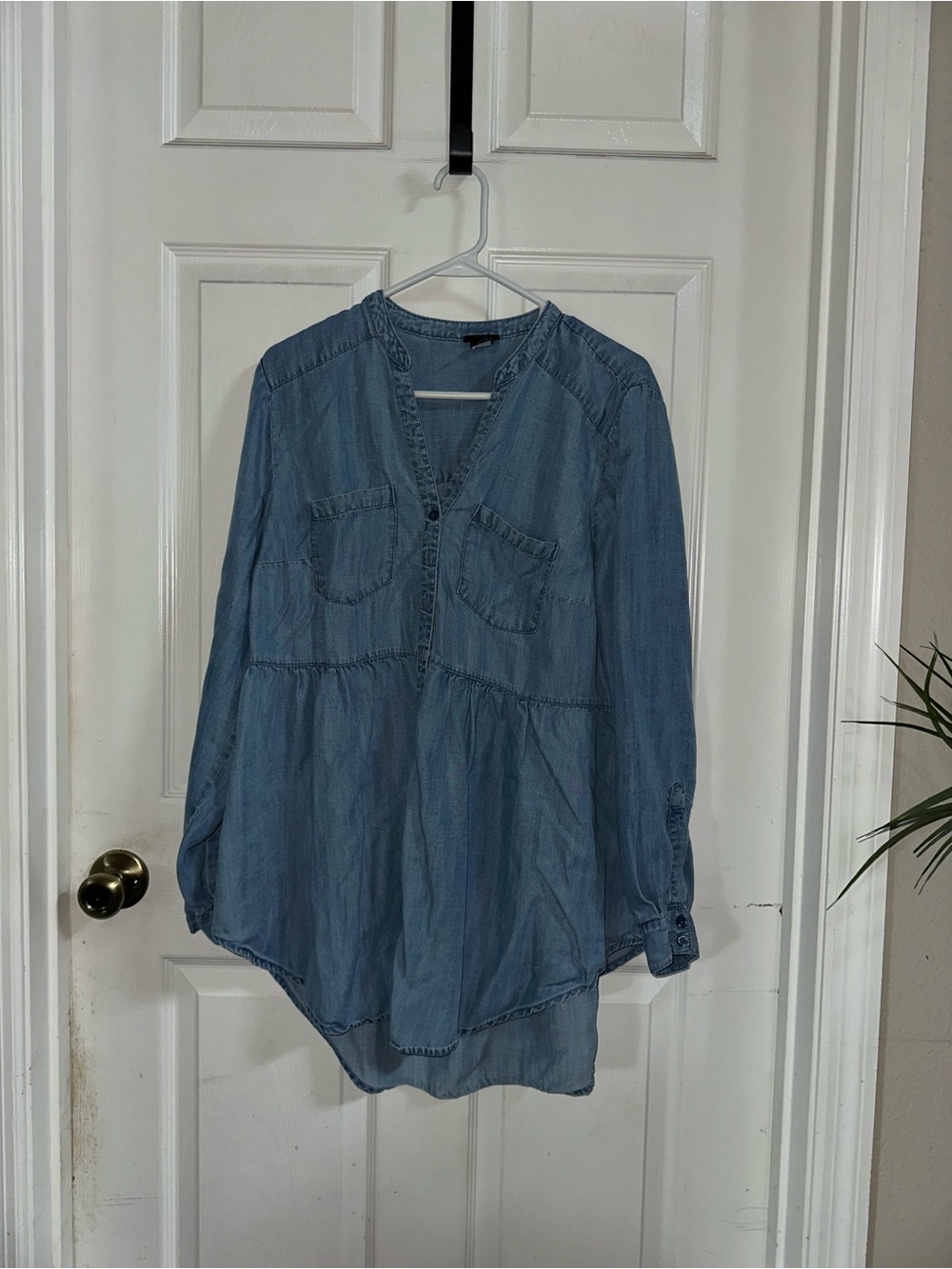 Torrid Light Denim Button-up Top Size 0